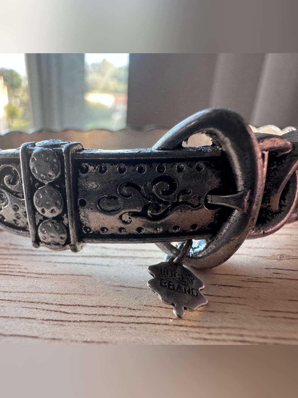 Vintage Rare Lucky Brand Silver Tone Buckle Design Bracelet EUC - Picture 3 of 8